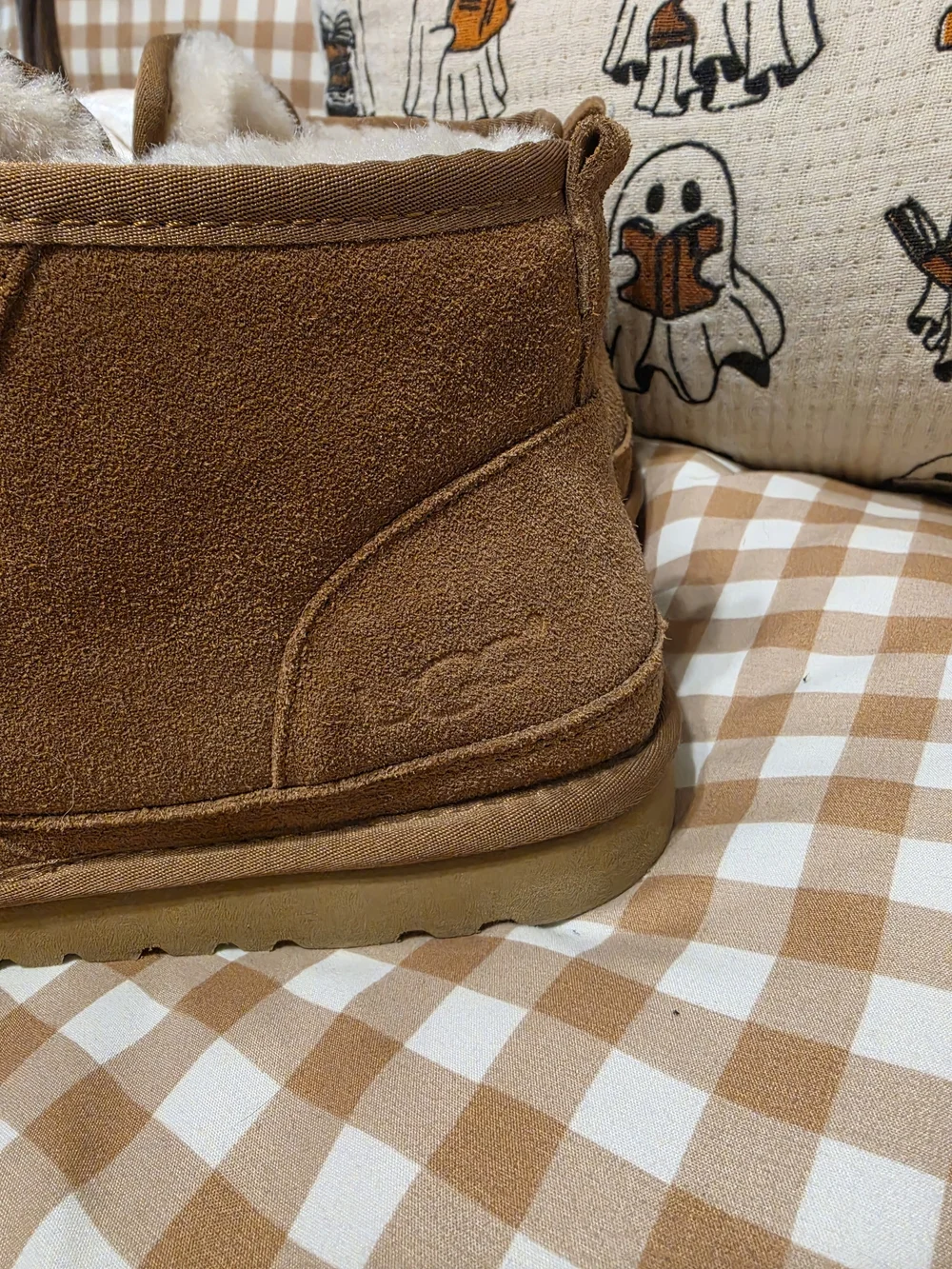 UGG Tan Suede Slip-On Boots
